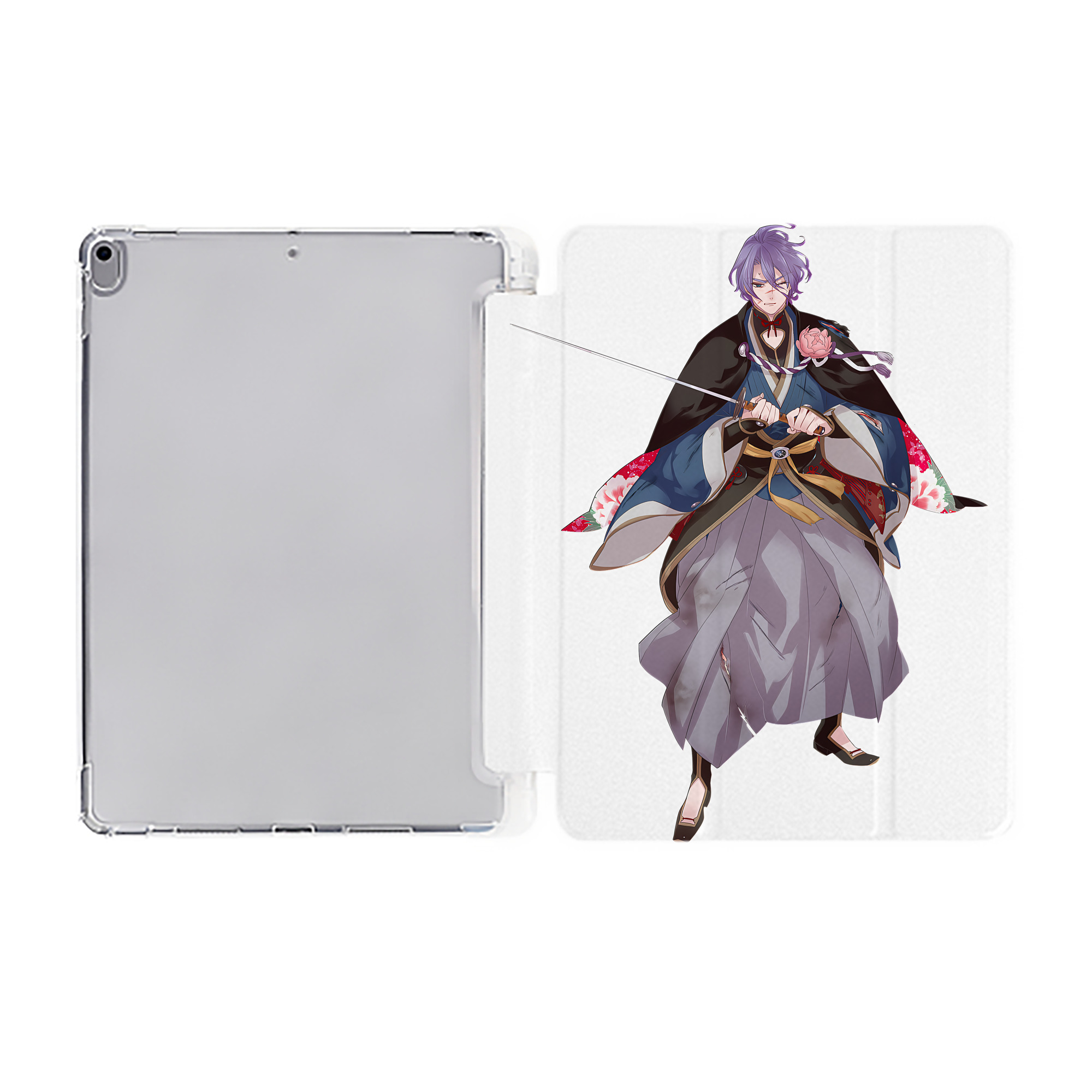 （画像用） 刀剣乱舞 Touken Ranbu IPad ケース ペン収納付き 三つ折りスタンド PUレザー×シリコン 対応機種9.5/10.5/10.9インチ